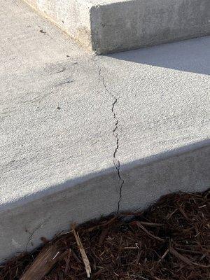 Just one of the worst cracks out of the numerous cracks that we have in our cement patio.