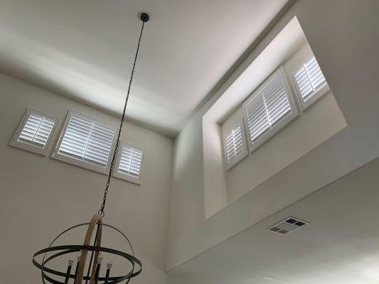 19 ft ceiling and very high beautiful shutters added