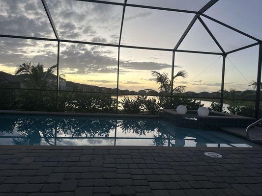 Our pool and hot tub.