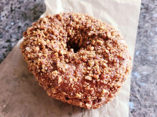 Brioche Brown Butter Pecan Donut: coated in a brown butter glaze & rolled in toasted pecans. The best donut I have EVER eaten!