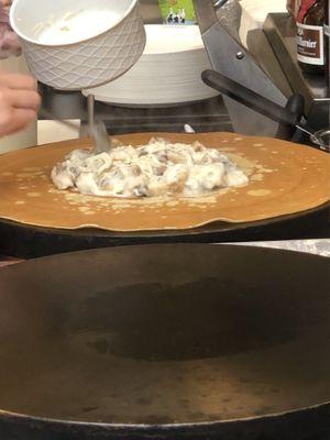 Chicken Stroganoff Savory Crepe