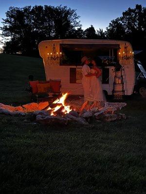 Fire pit and mobile bar