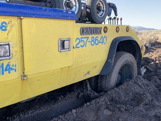 Stuck dump truck!