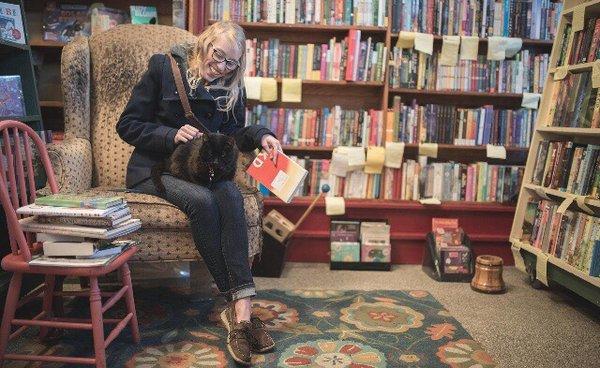 Cute cat that loves to have kids book read to him.