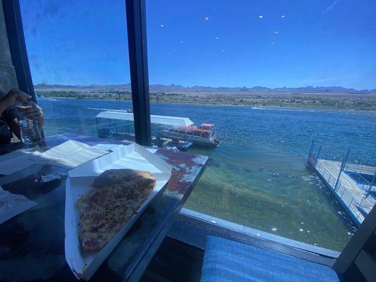 Cheese Pizza with a great view.