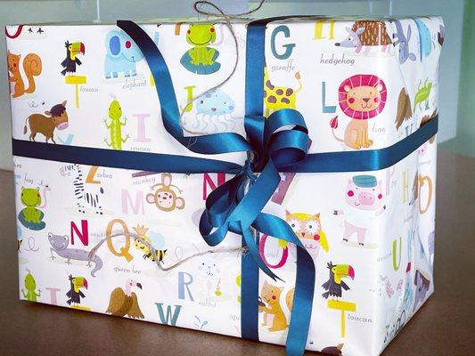 Baby gift wrapping available