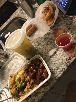 Best Chinese delivery/takeout. I got general tso chicken combo with veg fried rice and sesame chicken with chicken fried rice