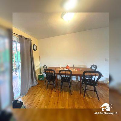 Nice and neat dining space after a recent deep cleaning by A&B Pro Cleaning.