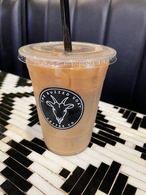 Cold brew with oat milk and coconut flavor