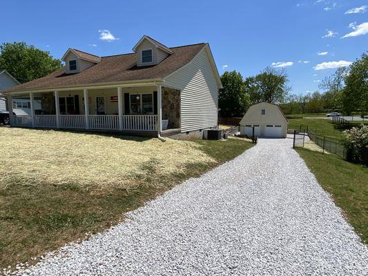 Driveway back to garage