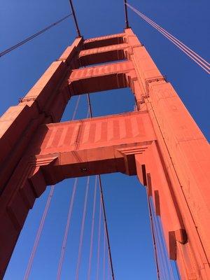 Too double decker view of the GG bridge - clear day after morning rain