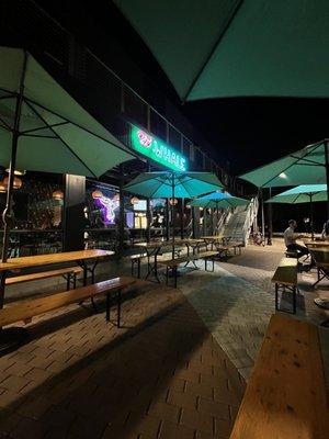 Outdoor area at night