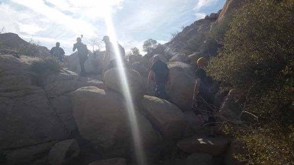 Taking the group on a day hike through Joshua Tree National Park