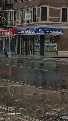 Pharmacy on a rainy day