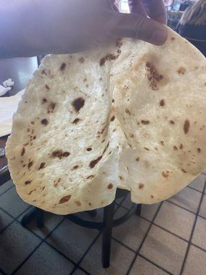 Large and fluffy tortillas