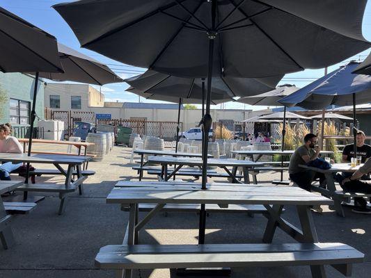 Lots of shaded patio seating