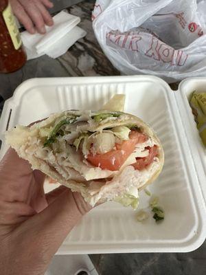 NOT a turkey hoagie/sub. Not sure what this is.