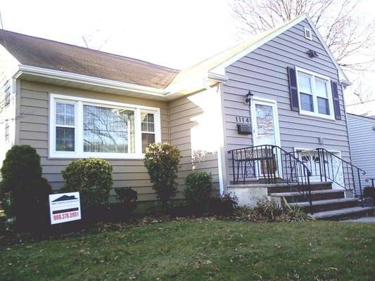 New insulated siding, energy efficient windows, and new garage door installed in Union, NJ.