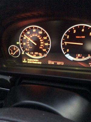 Notification light the car isn't letting me accelerate over 20MPH