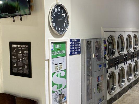 Our new change machine gives back $5 dollar bills vs. all quarters.