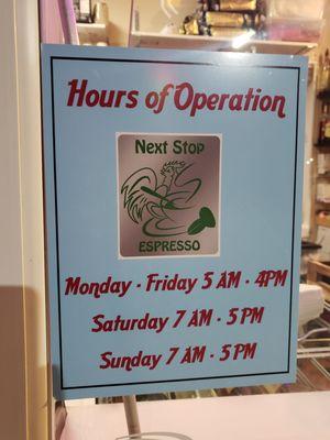 Hours of operation