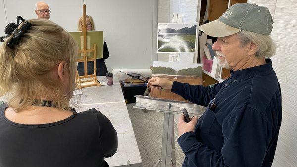 in painting class with Robin Wessman