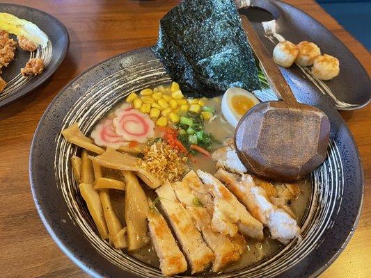 6. Black Garlic Ramen with chicken chicken