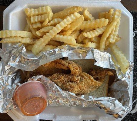 Catfish with double fries