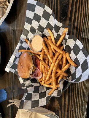 This was the lunch cheeseburger and fries.