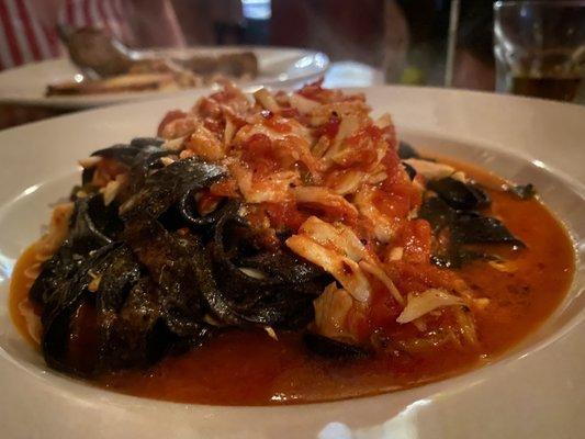 Squid Ink Fettuccine w/ crab