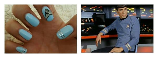 My Star Trek inspired nails. #starfleet #scienceofficer