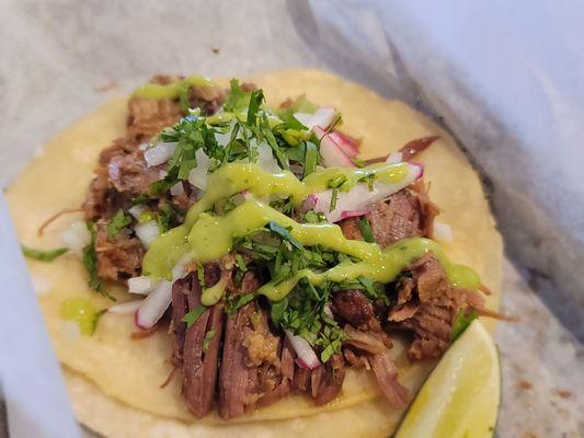 Brisket taco