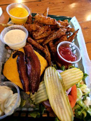 The burger with fried okra looks incredible doesn't it!