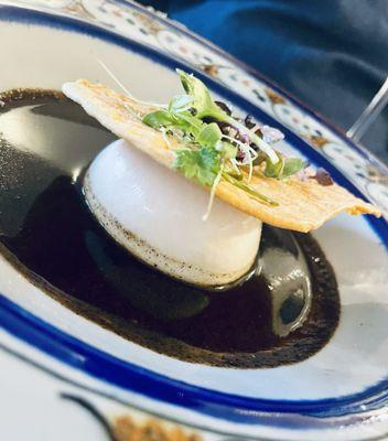 Burrata with Mole Sauce