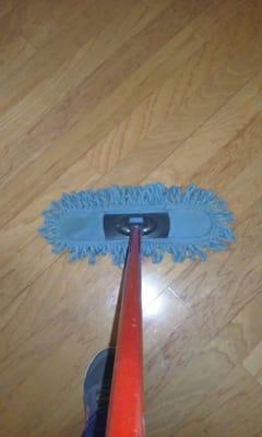 We dust mop the floors