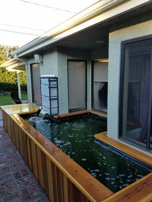 My pond biofilter - All Valley Plastics fabricated the acrylic trays and waterfall weir from 0.25" acrylic