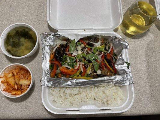 Japchae with beef