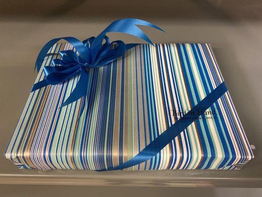 Beautifully wrapped gift from Bird in Hand