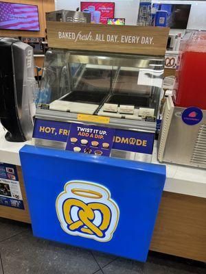 Auntie Anne's booth inside the gas station