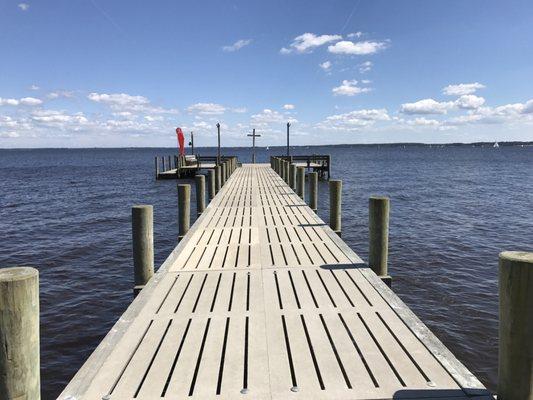 New pier made with hog slat to survive a hurricane