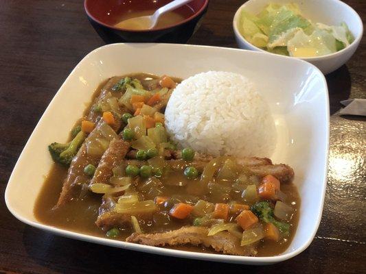 Katsu curry with white rice