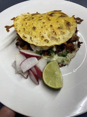 Mulita
2 grilled tortillas with cheese onions, cilantro, sour cream meat of your choice