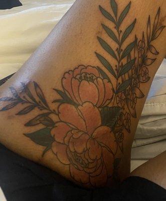 Pink rose for inner thigh