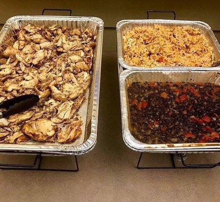 A taco bar for a business lunch at CMU.