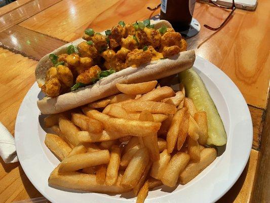 Spicy shrimp po boy