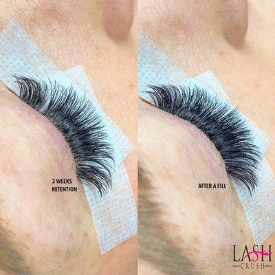 Volume lashes retention