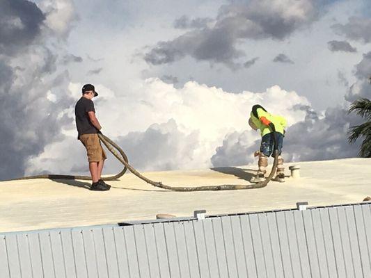 Polyurethane, Spray Foam Roof System application