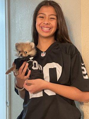 Raiders Baby!!! The smile says it all.