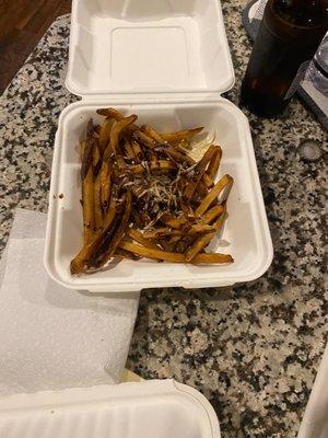 Pub fries. Soggy and soaked in balsamic.