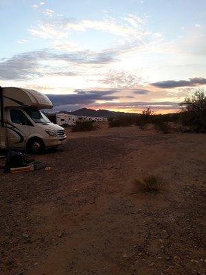 Our view while we were at the RV Show In Quartzsite Arizona.